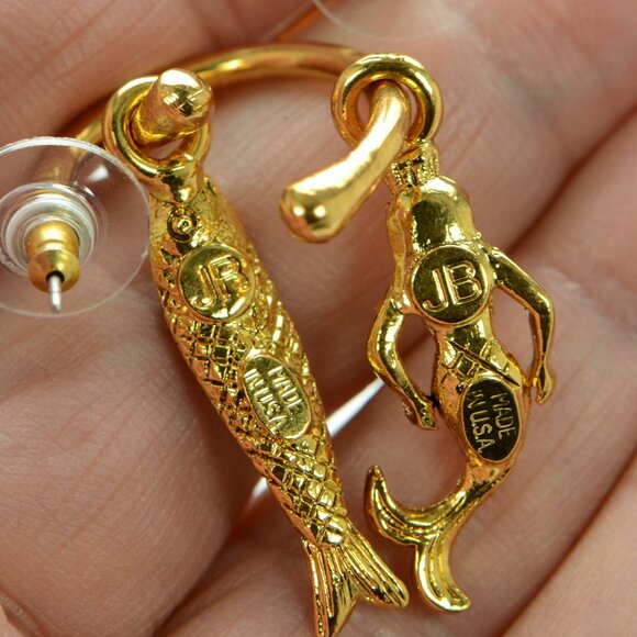 Jennifer Behr Mermaid and Fish Hoop Earrings - Picture 4 of 5